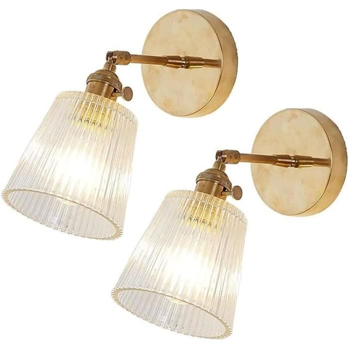 Applique Murale Vintage En Verre Nervuré Applique Murale Angle Réglable