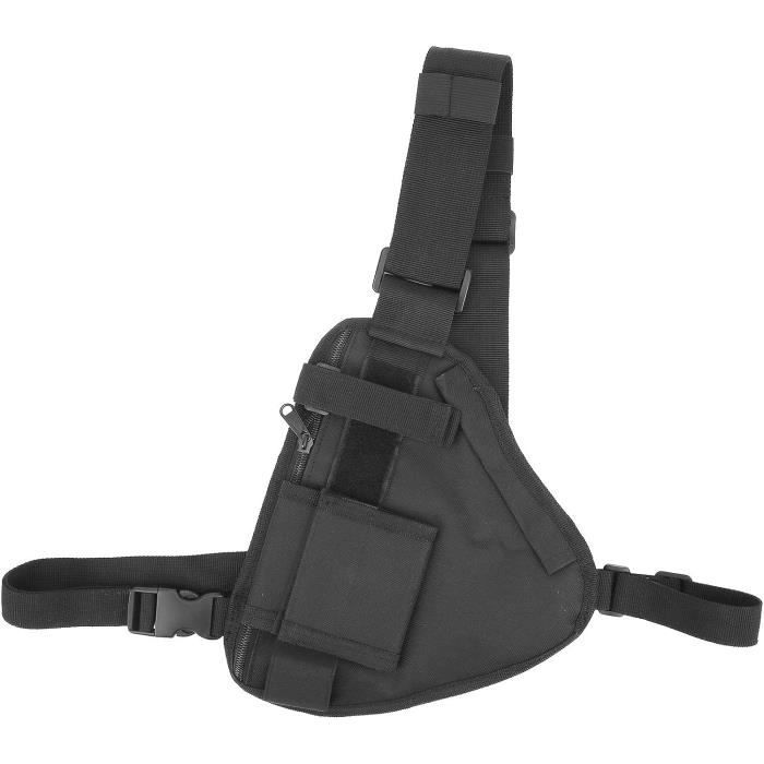 Gilet Tactique MOLLE - Sac Ceinture Avec Poches Pour Talkie-Walkie - Noir/Beau/Vert - Nylon