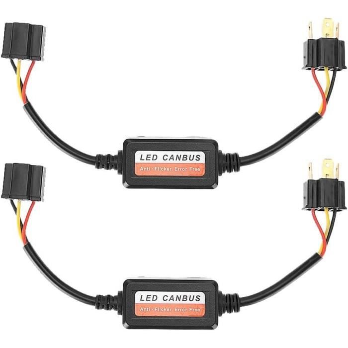 Qiilu Décodeur LED Décodeur De LED H7 Boîtier En Aluminium à Fil De Résistance Unique Décodeur