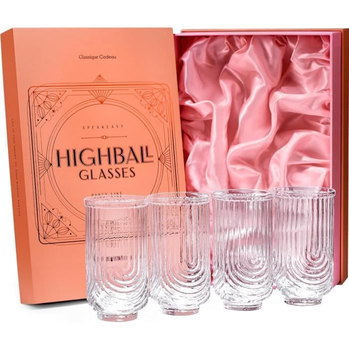 Lot De 12 Verres à Cocktail Highball LAV Artemis - 415 Ml, Design Art Déco