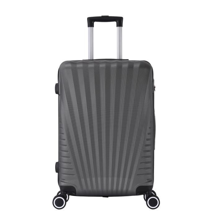 valise taille moyenne 4 roues 65cm rigide gris ombre - elegance - trolley adc