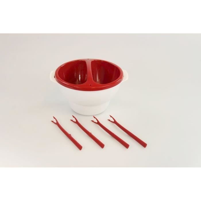 TUPPERWARE Allegra 1 L blanc rouge fondue au chocolat microonde