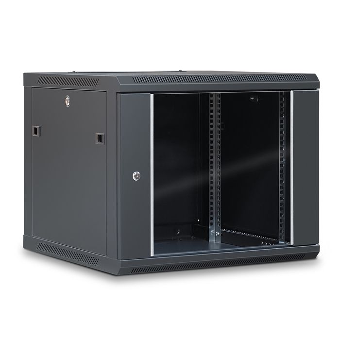 Waytex 37411 Coffret Mural 19 9u Porte Vitree 600x600 Noir De