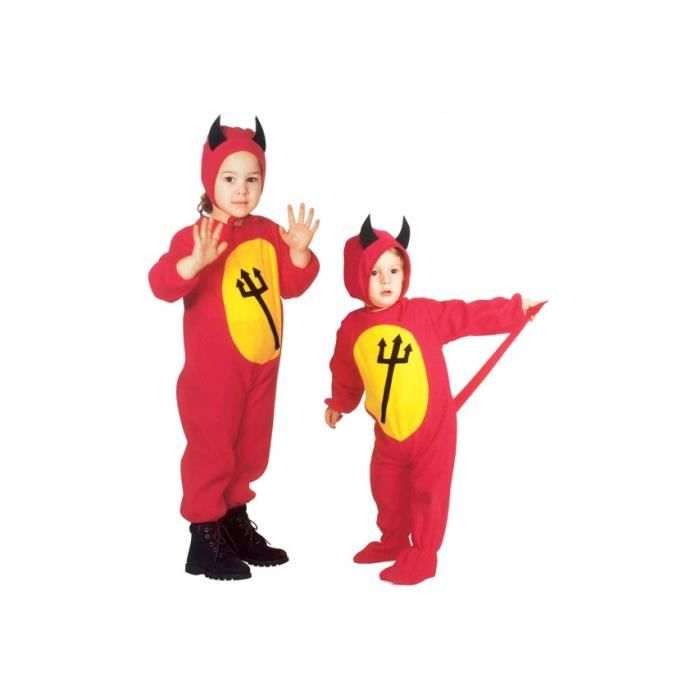 Costume Petit Diable Pour Bébé - Inclut Combinaison, Ailes, Cagoule, Queue - Taille 90-135 Cm - Halloween, Fête Déguisée
