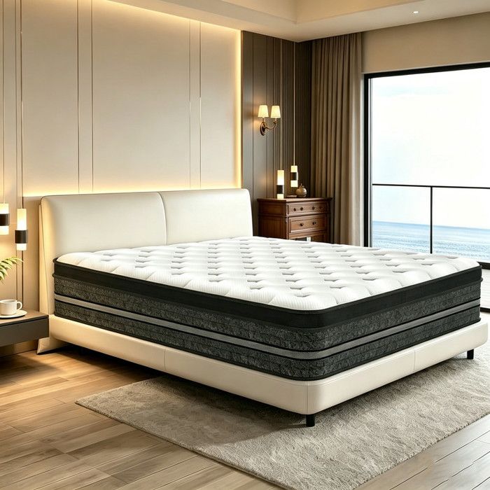 MATELAS - YIDATONG - Matelas Hybride Haute Résilience - 140x200 cm - 32 cm - Ressorts ensachés & mémoire de forme