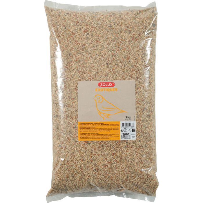 Comparer les prix de Graines pour oiseaux exotiques sac de 3 kg pour oiseaux - Zolux 25 Multicolor