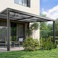 Pergola aluminium toit coulissant Lina - FOREST STYLE - 12 m² - Gris anthracite - Autoportée - Aluminium-1