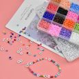5000PCS Perle de Rocaille en Verre - 4mm Perle Lettres Alphabet - pour Fabrication de Bijoux Bracelets Colliers DIY Artisanats-1