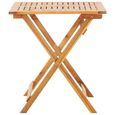Table de jardin pliante en bois d'acacia massif - Haute qualité - 70x70x75 cm - Pliable-1