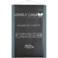 Lovely Casa - Housse de Couette -Taille 260x240 cm - 100% Coton certifie Oeko-Tex - Couleur Eucalyptus -Modele Eden-1