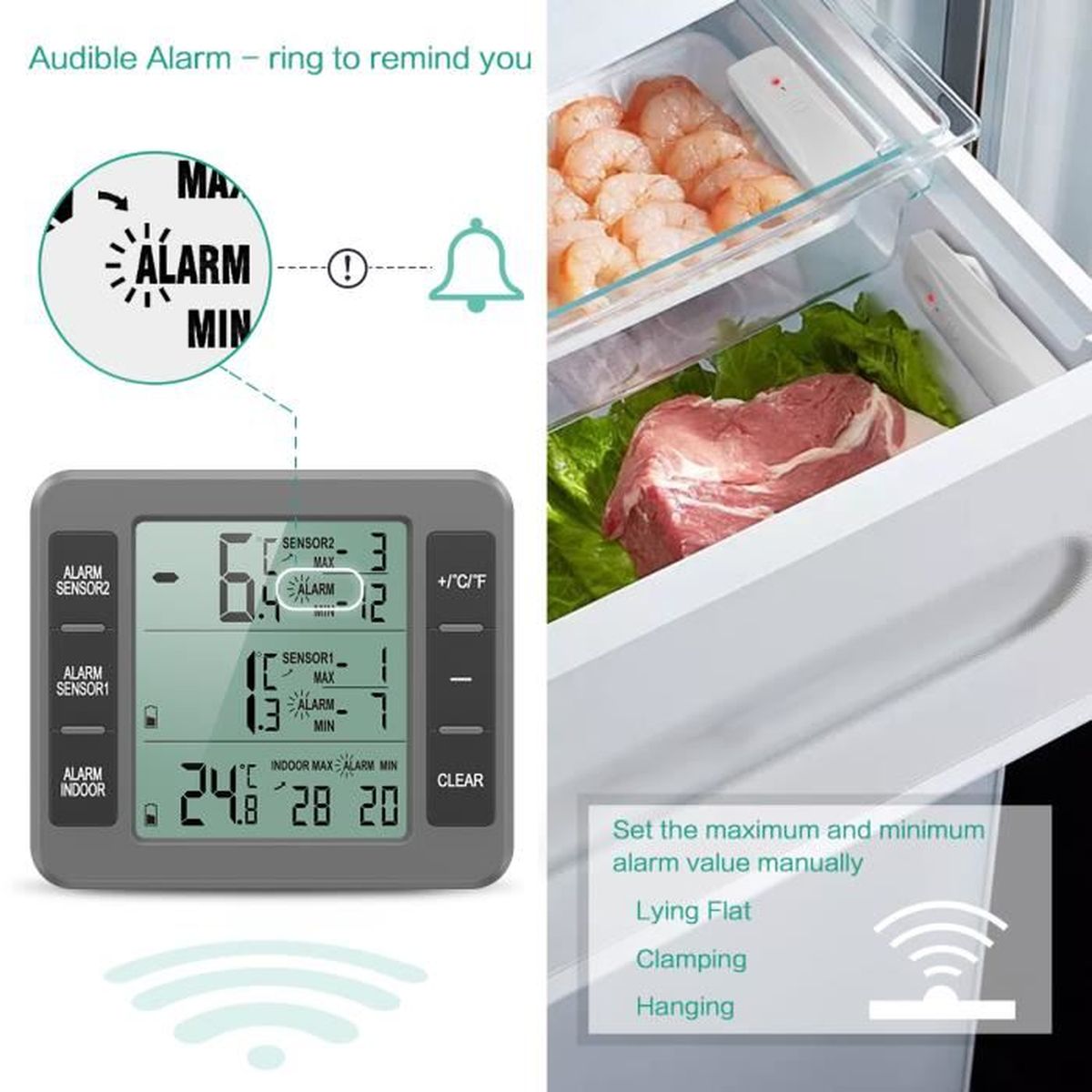 Thermomètre réfrigérateur/congélateur à poser à partir de 6.50 