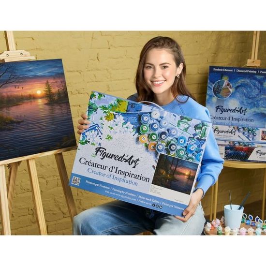 Figured'Art Peinture par Numéro Adulte Famille de Tigre - Activité Manuelle Kit de Loisir Créatif DIY Numéro d'Art Complet - 40x50cm sans châssis en bois Figured'Art Peinture par Numéro Adulte Famille de Tigre - Activité Manuelle Kit de Loisir Créatif DIY Numéro d'Art Complet - 40x50cm sans châssis en bois