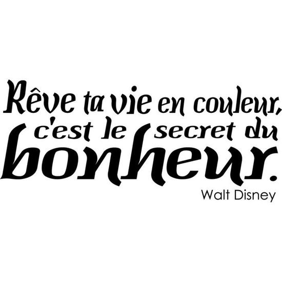 Stickers Citation Walt Disney Ref T Mk1062 Jaune 73x169 Cm Achat Vente Stickers Cdiscount