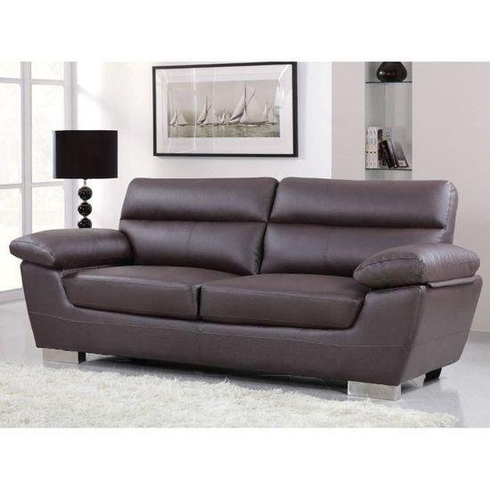 Canape Cuir Reconstitue Pvc Dallas 3 Places Ch Achat Vente