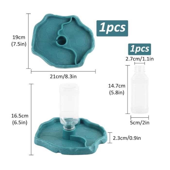 Lot De 2 Abreuvoirs Pour Tortues Terrestres Et Reptiles - Plastique Durable, Bords Anti-éclaboussures - Pour Lézards, Serpents, Petits Animaux