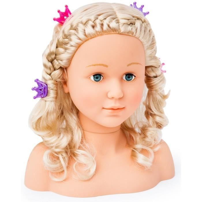 Tête à Coiffer Barbie Blonde Avec 20 Accessoires – Set Coiffure Créatif Pour Enfants Dès 3 Ans