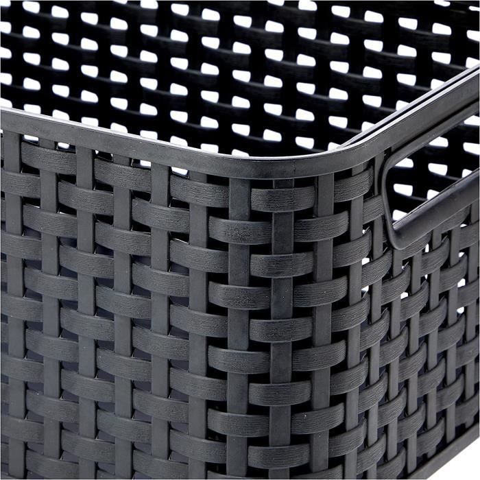 Panière Déco En Polypropylène Tressé - 43 Cm - Unimasa