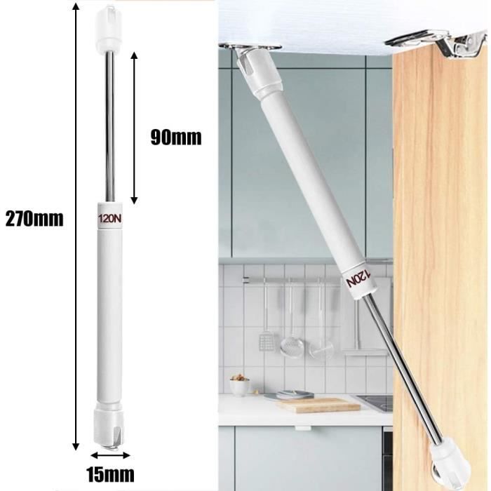 Vérins à gaz, porte armoire de cuisine vérin à gaz 120n relevable ressorts à gaz rester