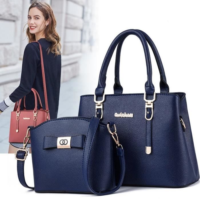 Sac à Main Femme AFKOMST - Sac Bandoulière Léger, 2 Bretelles Amovibles, Similicuir Doux