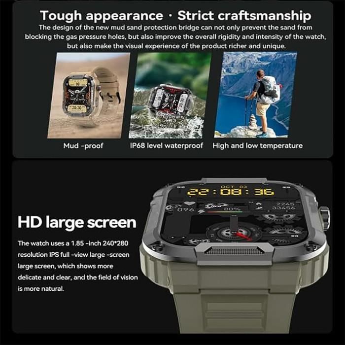 Gard Pro Ultra Smart Watch, Montre Connectée De Glycémie For Hommes Et Femmes, Plein Écran