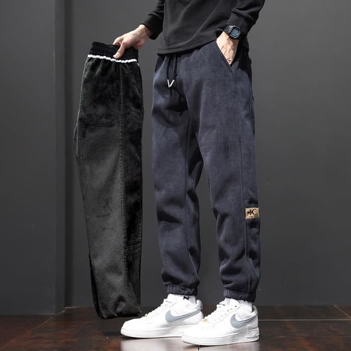 Pantalon Cargo Homme En Velours Côtelé - Coupe Baggy, Poches Latérales, Cordon De Serrage - Léger Et Confortable Pour Sport Et Extérieur - 9