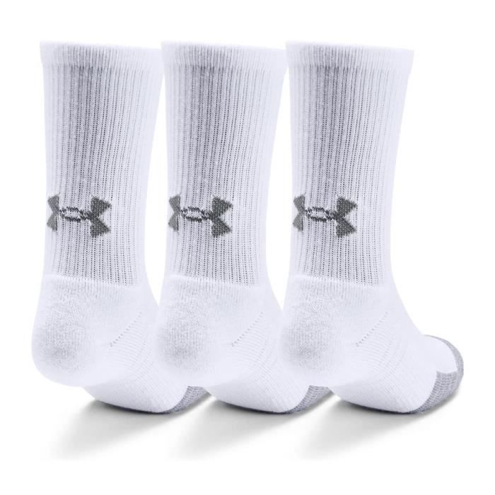 X3 Paires de chaussettes Blanches Femme Under Armour Heatgear