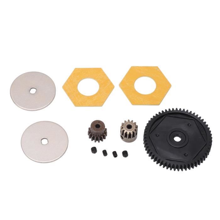 Grand engrenage droit 1/10 RC 56T avec engrenage moteur 13T 15T, pièces de mise à niveau RC pour voiture sur chenilles SCX10 RC (Noire