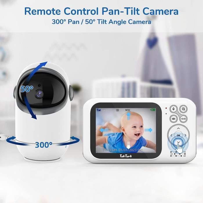 TakTark Babyphone Camera Babyphone Video 3.2'' IPS Baby Phone Bébé Camera  sans Fil, Visiophone bébé, Camera Bebe Surveillance de la Communication