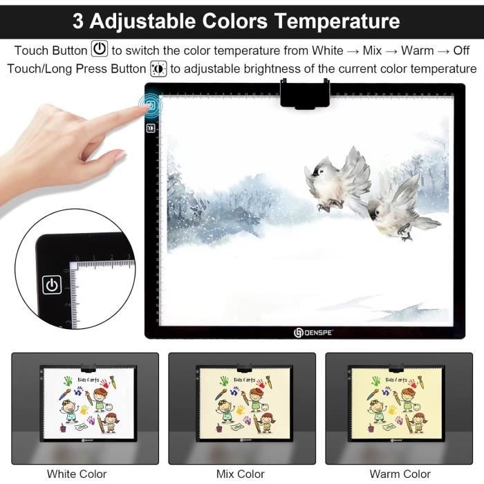 Tablette Lumineuse De Dessin – 9 Modes Couleur, 3 Carnets, 7 Stylos Néon – 30x20 Cm – Idéale Pour Messages, Déco Et Veilleuse