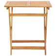 Table de jardin pliante en bois d'acacia massif - Haute qualité - 70x70x75 cm - Pliable-2