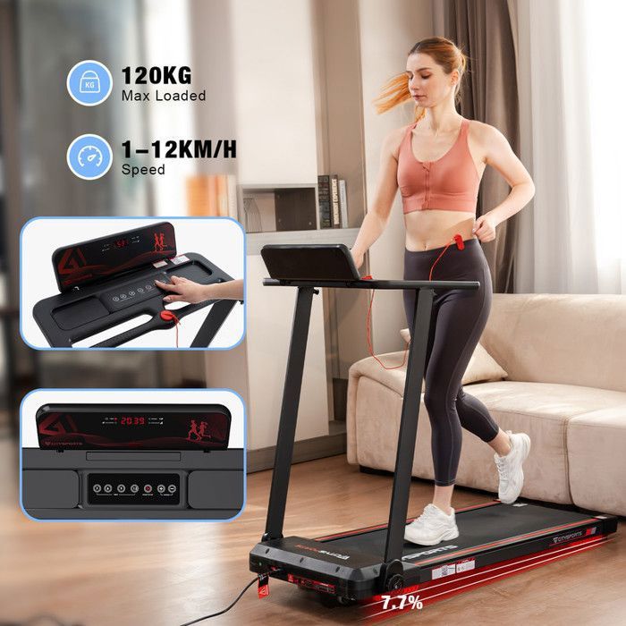 Tapis de Course CITYSPORTS Pliable 12km/h Fitness Maison
