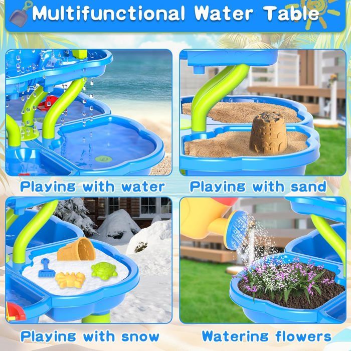 Table D'Eau 4 Niveaux - Sable Et Eau - Baleine - Accessoires Inclus - Dès 3 Ans