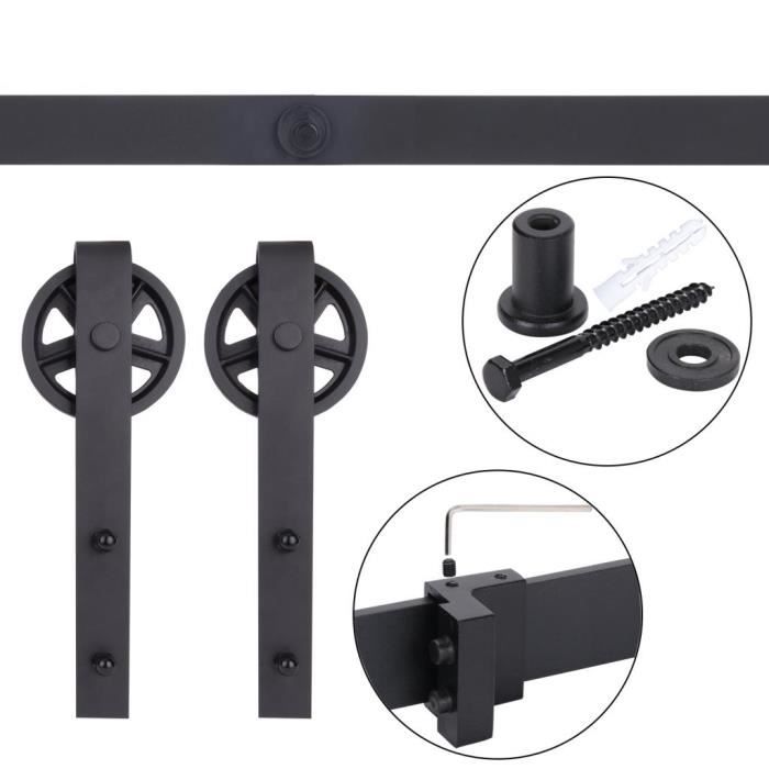 Lot De 2 Rails De Sol Multifonctionnels Pour Porte De Grange Rails A Rouleaux Reglables Pour Porte Coulissante 99186206