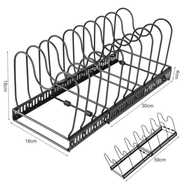 KEDIA. Rangement couvercle casserole, Rack de rangement cuisine à 10 ...