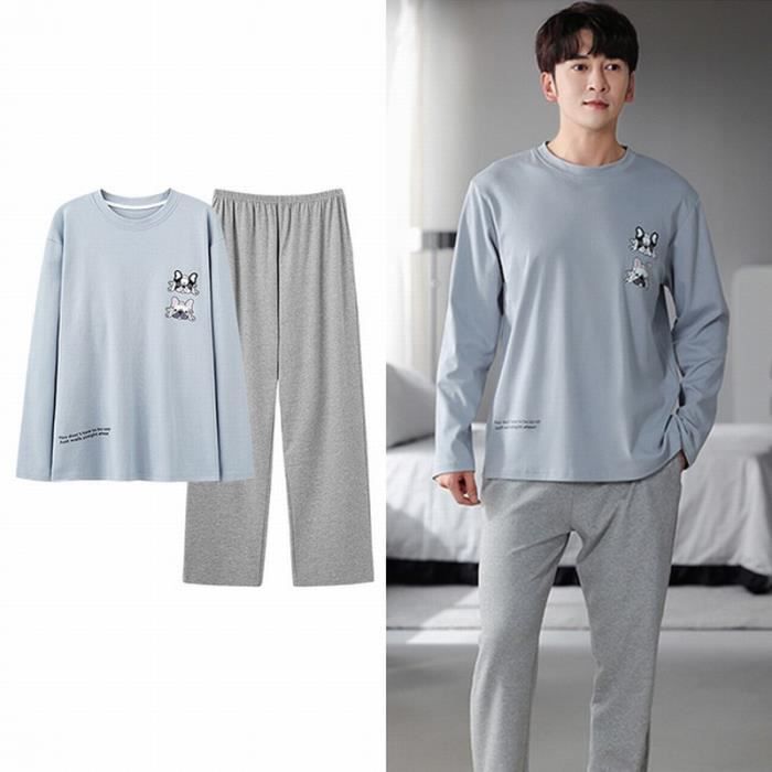 Pyjama Homme Coton Reliwel - Ensemble 2 Pièces Manches Longues | Confy, Détente, Maison, Loisirs