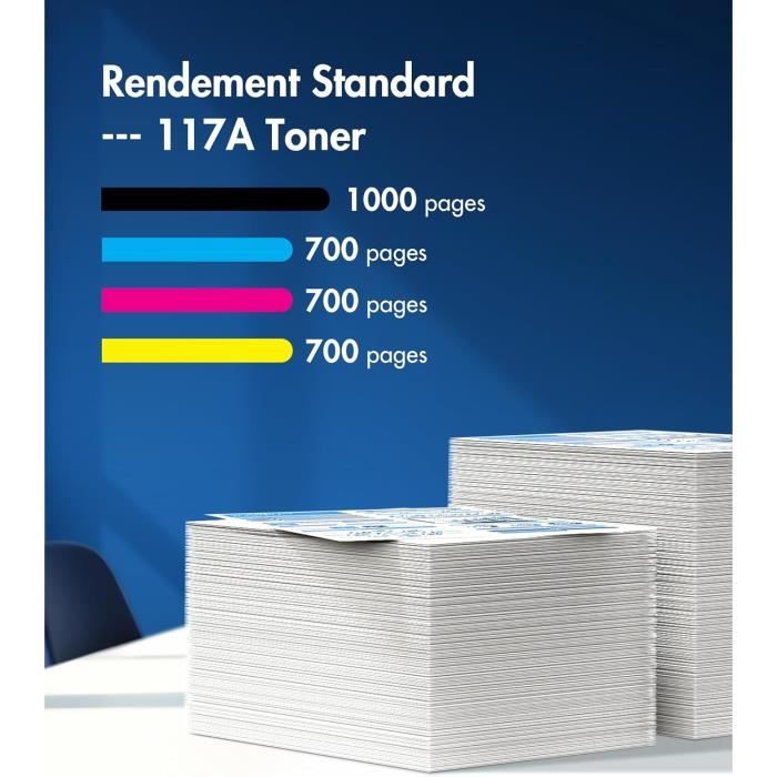 HP 117A W2072A, Cartouche Toner Originale De 700 Pages, Compatible Avec Les Imprimantes Laser 150, MFP178, MFP179, Jaune