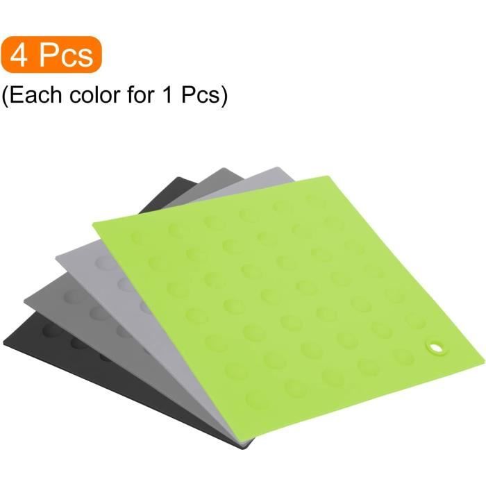 Lot De 4 Dessous De Plat En Silicone - 2 Rectangulaires (29,5x22,5 Cm) Et 2 Ronds (17 Cm), Antidérapants Et Résistants à La Chaleur (230°C)