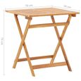 Table de jardin pliante en bois d'acacia massif - Haute qualité - 70x70x75 cm - Pliable-3