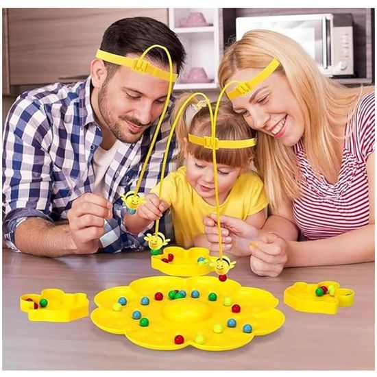 Jeu Des Abeilles Animées – Pêche Magnétique Aux Perles – Bandeau Réglable – 4 Joueurs – Jeu De Société éducatif – Dès 3 Ans