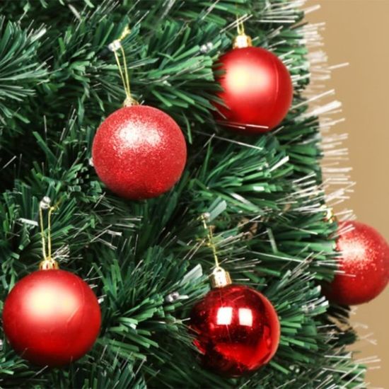 Lot De 24 Boules De Noël Sapin De Noël Mats Et Brillantes 6cm Ambiance Décoration Noël Rouge