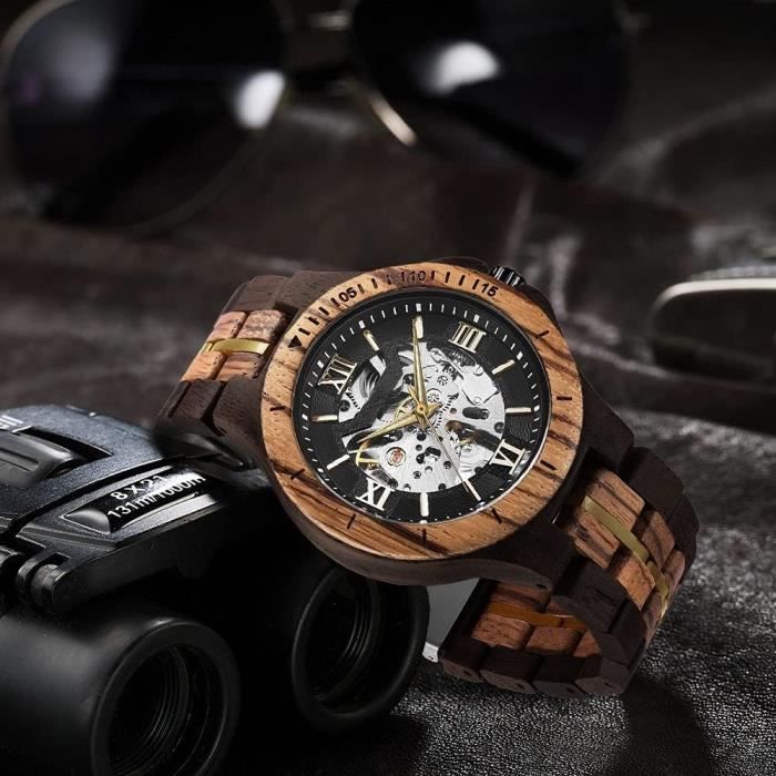 Montre automatique deals en bois
