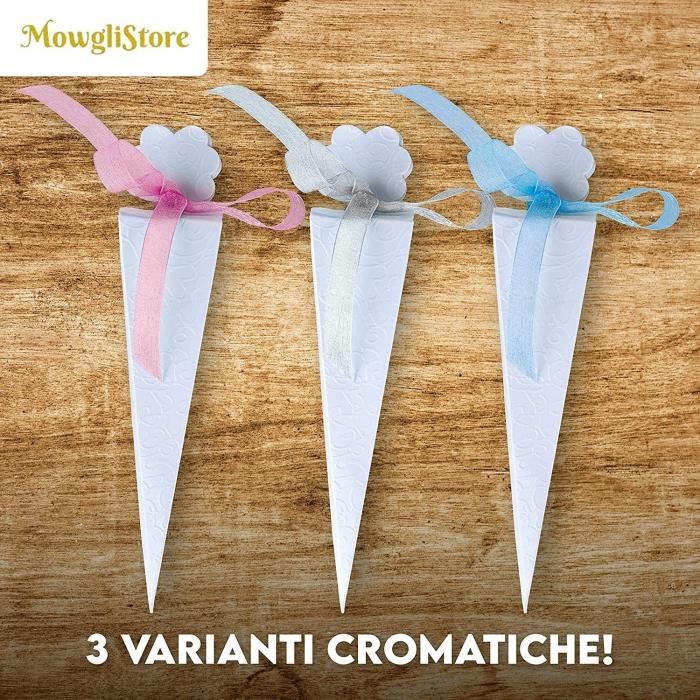 50 Cônes En Papier Kraft Pour Mariage – Avec Cordes, Autocollants, Ruban Adhésif – Pour Pétales, Riz, Confettis