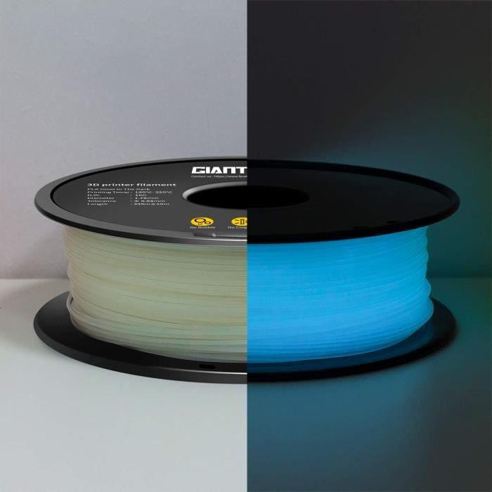 PLA Filament 1.75mm PLA Fluorescent Bleu Lumineux, Glow In The