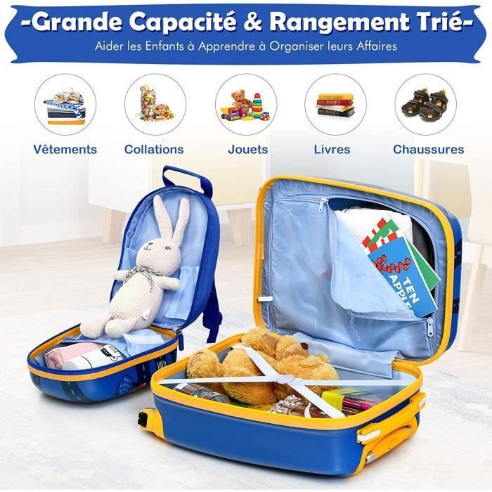 Valise Enfant SOARS 18" + Sac à Dos 12" - Roulettes, Charge 50kg, Légère Et Fun