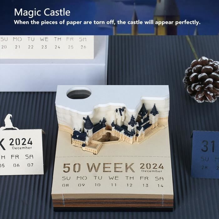 KEENSO Bloc-notes Castle 3D Calendrier 2024, Calendrier de Bureau avec  Lumières, Bloc-notes 3D Castle, Calendrier 3D, deco centre - Cdiscount  Beaux-Arts et Loisirs créatifs