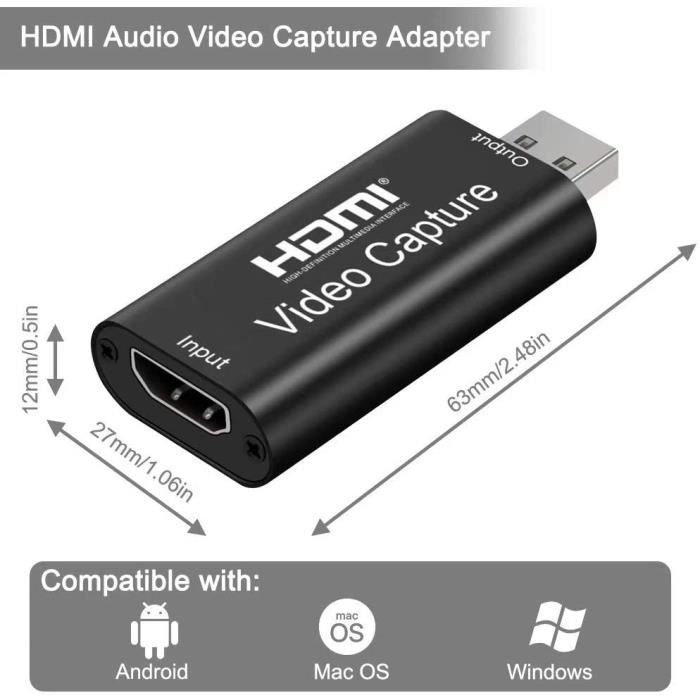 Sans Marque Carte de Capture Vidéo HDMI à USB - Diffusion HD - 1080P à prix  pas cher