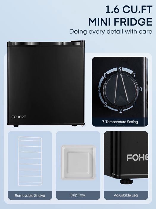 Mini Frigo 80L TRIUMPHKEY Avec Congélateur - Réfrigérateur Compact Pour Chambre, Bureau - Thermostat Réglable - Noir