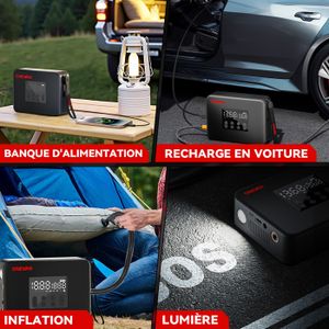 Gonfleur Pneus Sans Fil Portatif - 150 PSI Max, Batterie 4000mAh, Rechargeable USB-C, Pour Voiture, Moto, Vélo
