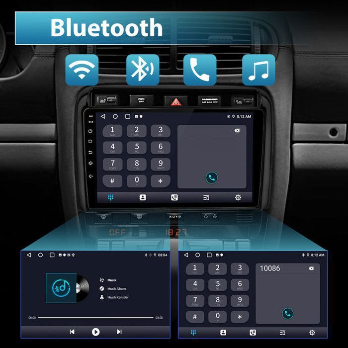Autoradio Android 9" Porsche Cayenne 2002-2010 - Wireless CarPlay & Android Auto - 2G+64G GPS WiFi Bluetooth