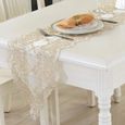 Chemin De Table Blanc Coton Achat Vente Pas Cher